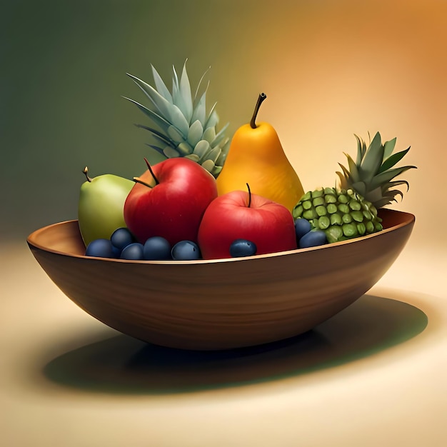 a bowl of fruit with pineapples and pineapples in it.