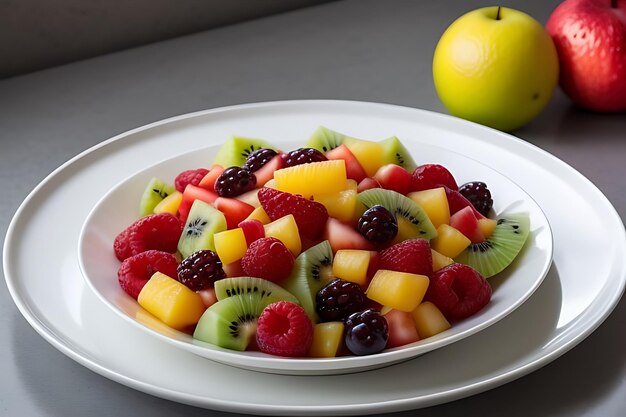 Photo bowl of the fruits salad