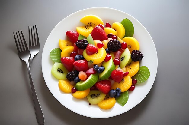 Photo bowl of the fruits salad