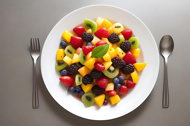 Photo bowl of the fruits salad