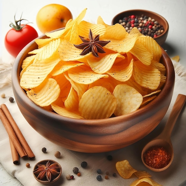 Bowl full of decicious potato chips