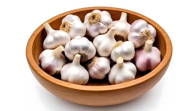 Photo a bowl of garlic is full of garlic