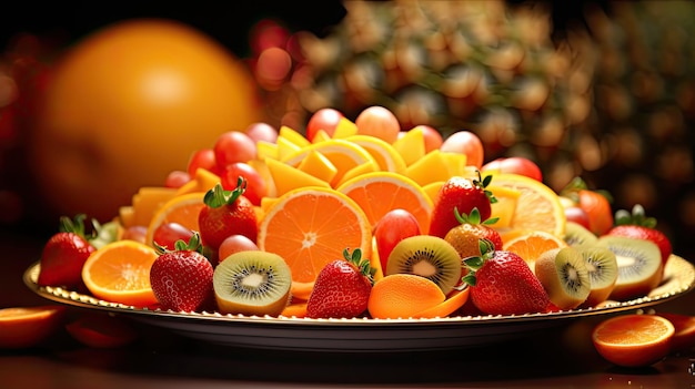Photo bowl gold orange fruit