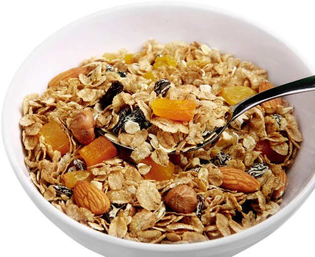 Bowl of granola and dried fruit