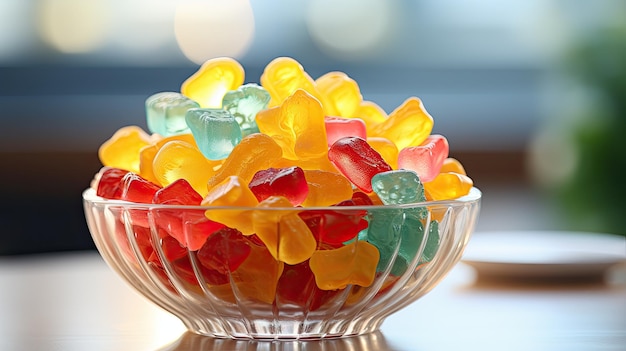 a bowl of gummy bears