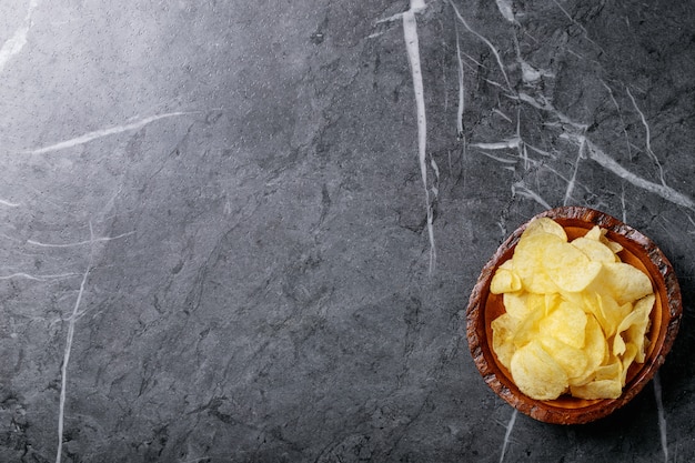 Bowl of home made potato chips