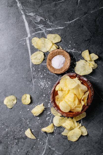 Bowl of home made potato chips