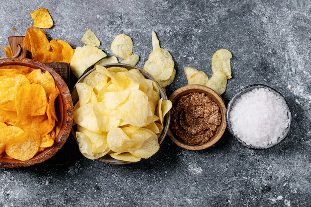 Bowl of home made potato chips