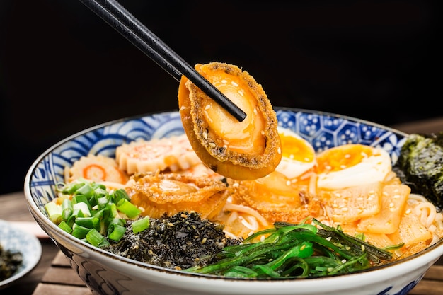 A bowl of Japanese abalone Ramen