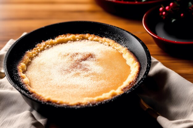 A bowl of japanese dessert on a wooden table