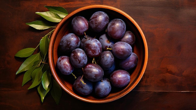 Photo bowl of kakadu plums top view