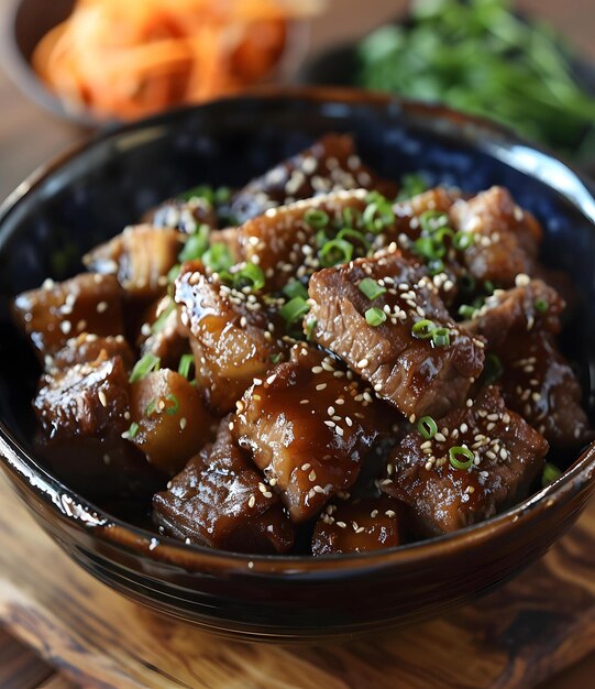 A bowl of Korean BBQ beef | Premium AI-generated image