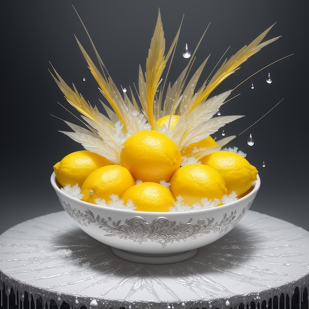 Bowl of lemons Generative AI