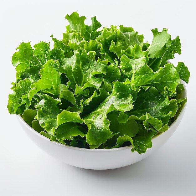 a bowl of lettuce with a white bowl of lettuce