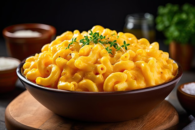 A bowl of macaroni and cheese