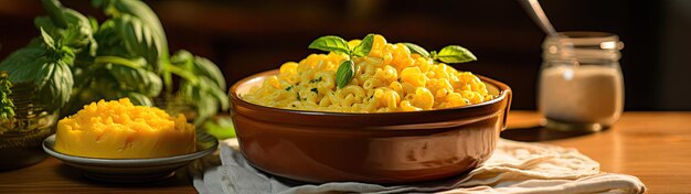 Foto una ciotola di maccheroni e formaggio