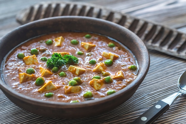 Bowl of mattar paneer