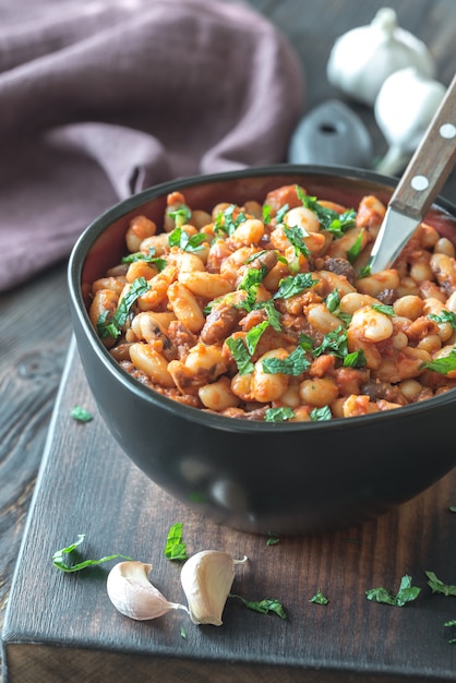 Bowl of mexican pinto beans