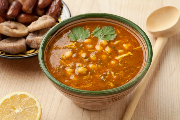 Bowl of Moroccan harira soup