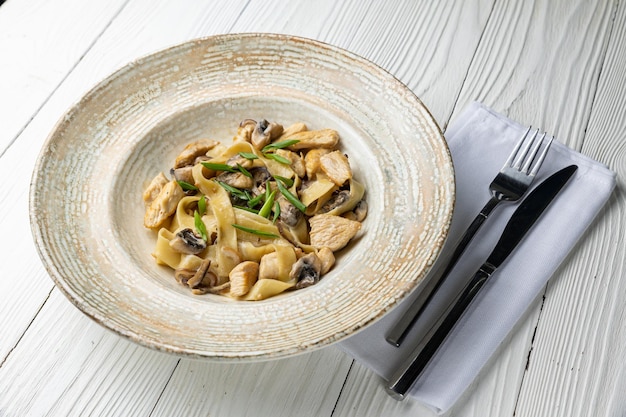 A bowl of mushroom and green pea soup