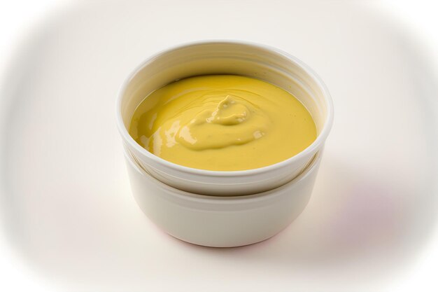 Photo the bowl of mustard sauce