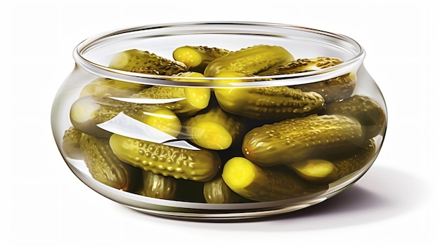 Bowl of Pickles geïsoleerd op witte achtergrond