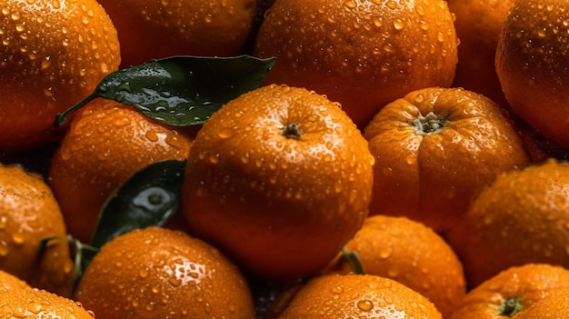 A bowl of oranges with water droplets on them