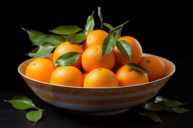 A bowl of oranges with the word " tangerine " on the side.