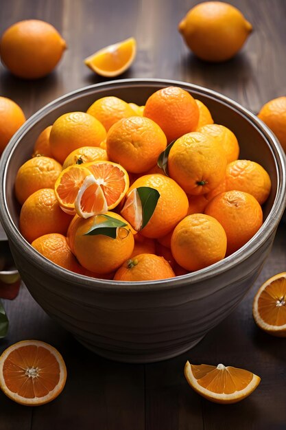 a bowl of oranges