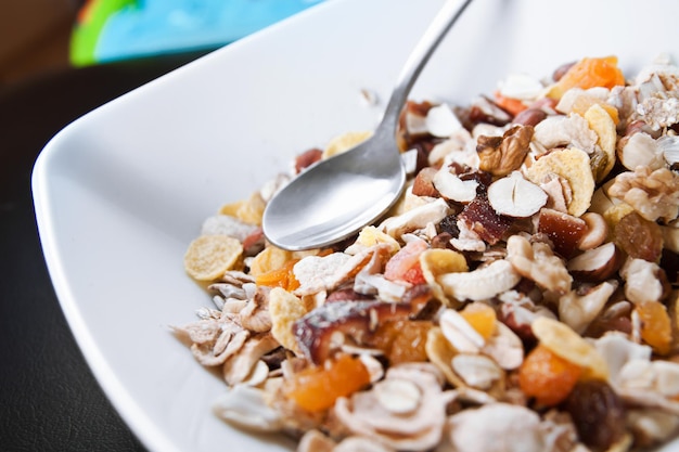 Bowl of organic muesli