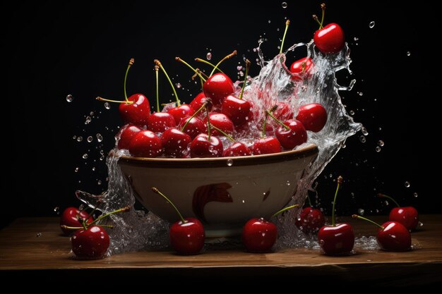 Photo bowl overflows with cherries