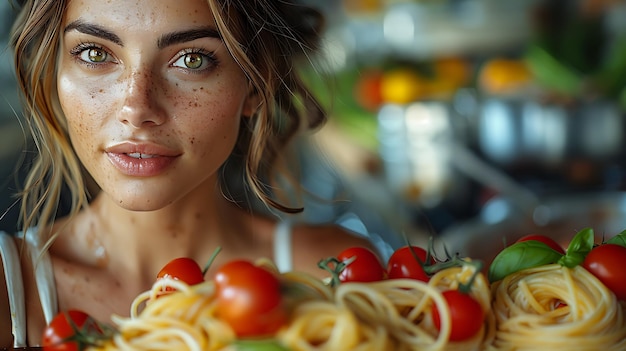 Foto una ciotola di pasta.