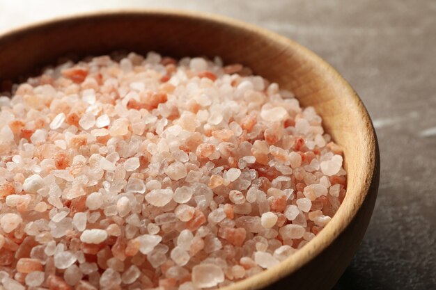 Bowl of pink himalayan salt