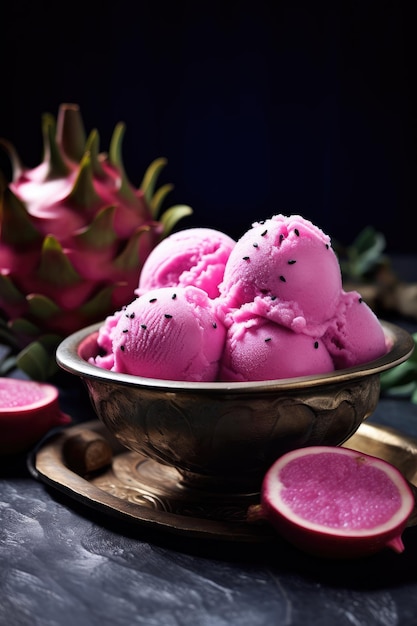 핑크 아이스크림 한 그릇