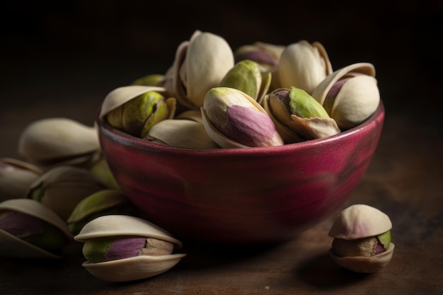 Bowl pistachio food Nature snack Generate Ai