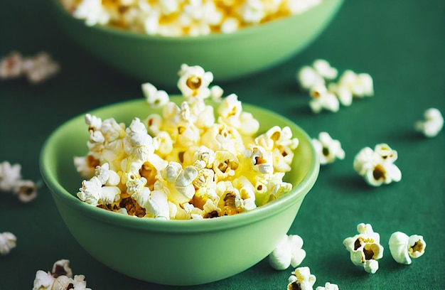 Bowl of popcorn, on the table