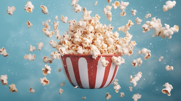 a bowl of popcorn that has popcorn in it.