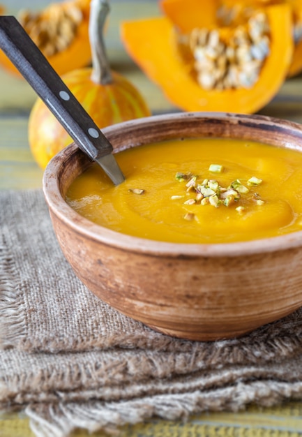 Bowl of pumpkin soup