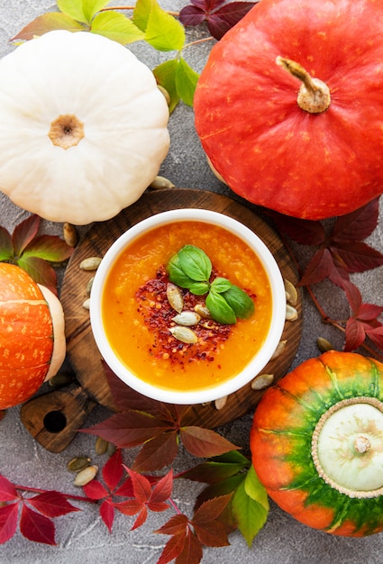 Bowl of pumpkin soup