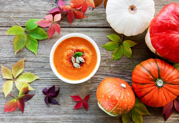 Bowl of pumpkin soup