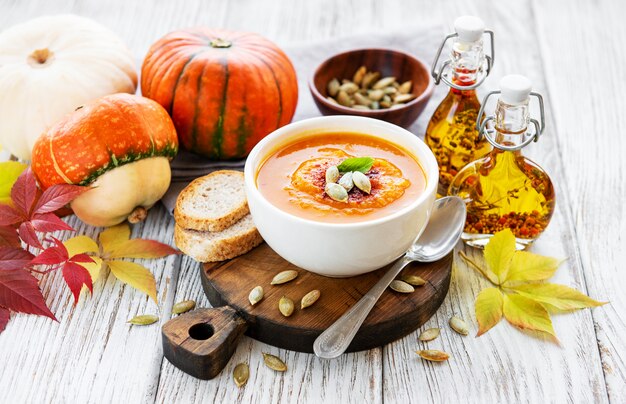 Bowl of pumpkin soup