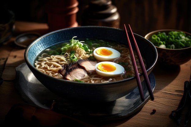 A bowl of ramen with a hard boiled egg on top.