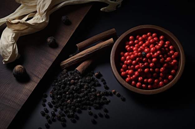 a bowl of raspberries and a bowl of cranberries.