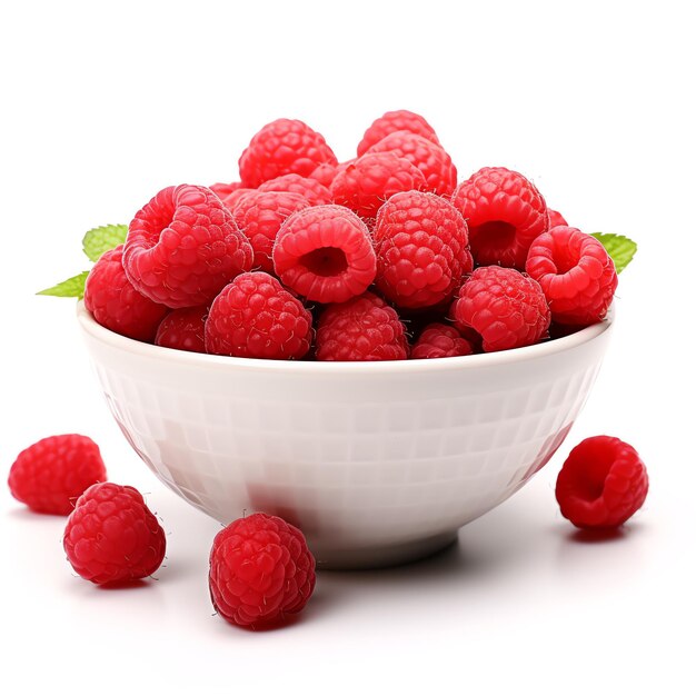 a bowl of raspberries