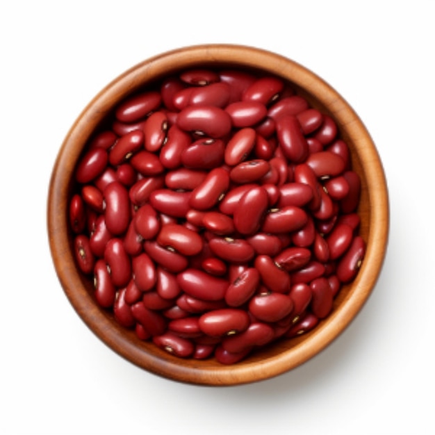 Photo a bowl of red beans with a white background