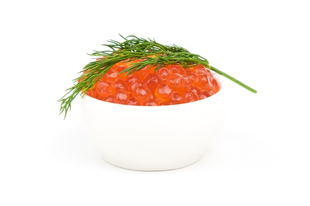 Bowl of red caviar