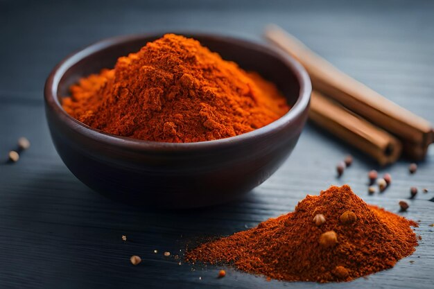 A bowl of red pepper sits on a table