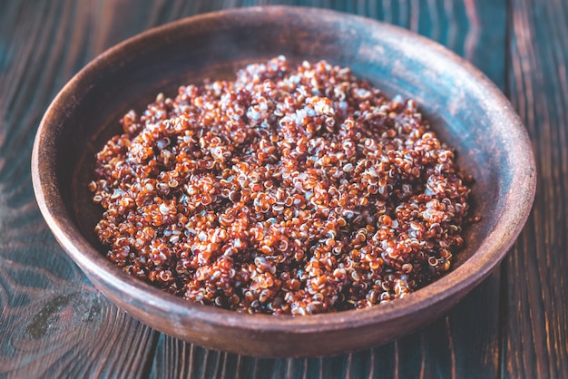 Bowl of red quinoa