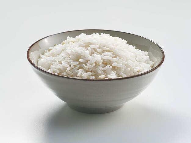 A Bowl of Rice on a White Table