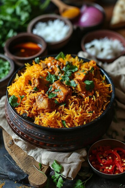 a bowl of rice with meat and vegetables